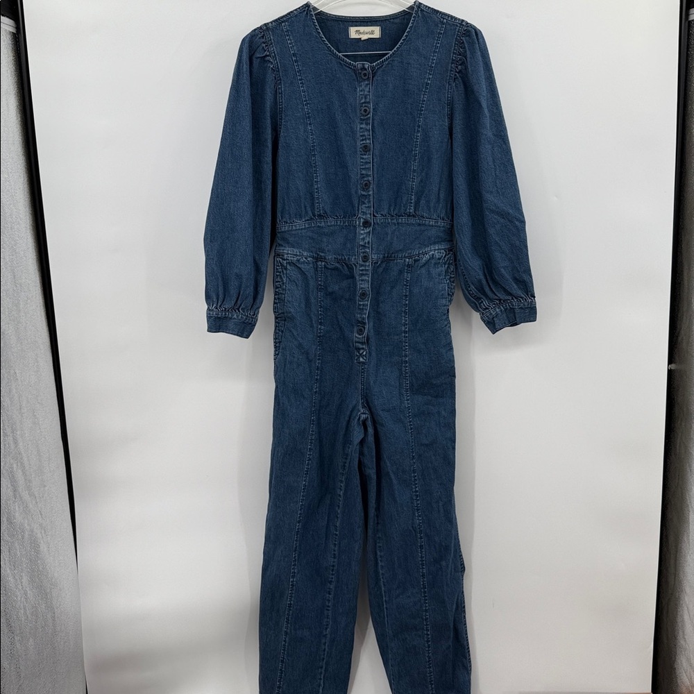 Madewell Classic Blue Denim Boiler Suit Jumpsuit Size 6 Utility Coveralls